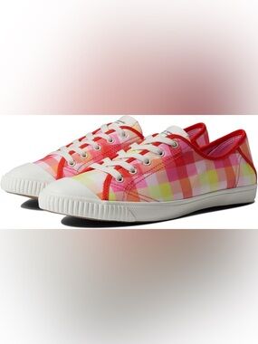 kate spade pink coral yellow gingham sneakers